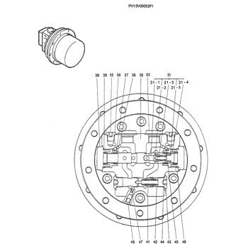 PV15V00002F1 Para Kobelco SK025-2 SK030-2 Excavadora de viaje de ensamblaje de última unidad motor de viaje original mercado posterior