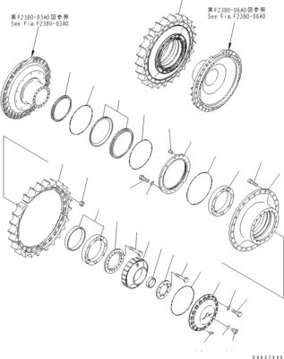 195-27-00411 195-27-00410 195-27-00435 Para la excavadora Komatsu D375A-3 El conjunto de desplazamiento El motor de desplazamiento