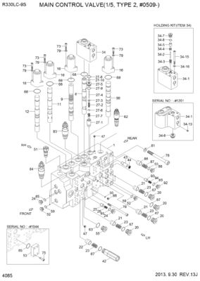 31N9-17000P 31Q9-17001P 31Q9-17002P Para la excavadora Hyundai R330LC-9S R330LC-9SH válvula de control principal hidráulica piezas de maquinaria de construcción mercado de repuestos de alta calidad original
